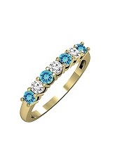 nice yellow gold round blue topaz gemstone baby birthstone ring